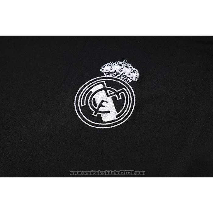 Fato de Treino Real Madrid Manga Curta 2023-2024 Preto - Calcas Curta